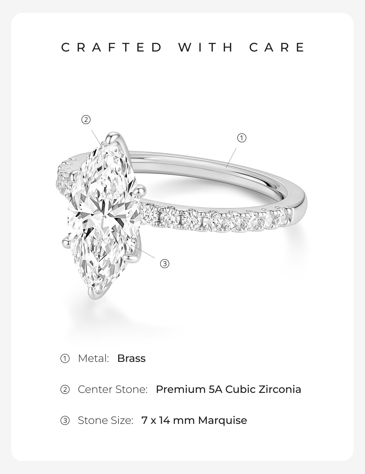 Marquise Cut Travel Engagement Ring – product view 8