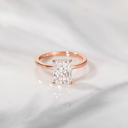 3CT Radiant Cut Solitaire Cubic Zirconia Wedding & Engagement Promise Rings