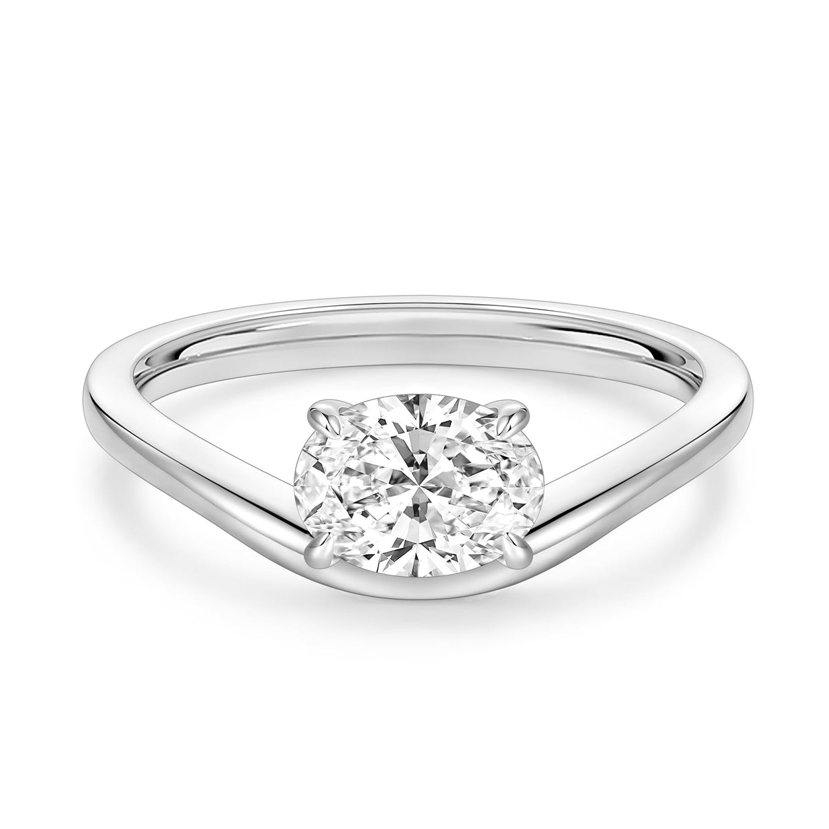 1.5 ct Oval Cut Curved Wedding Ring Set – product view 9