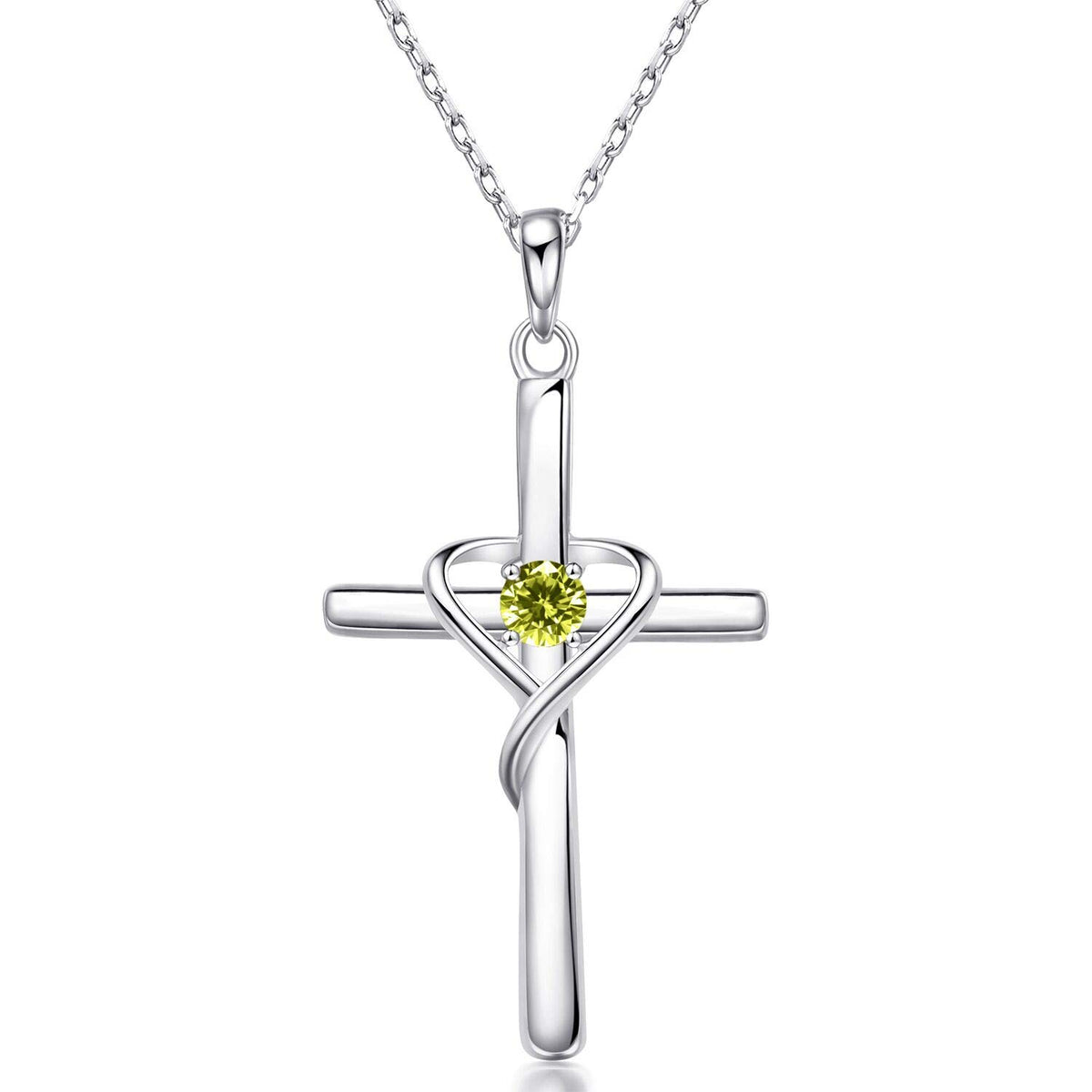 birth-month-inspired CZ cross necklace – product image 40