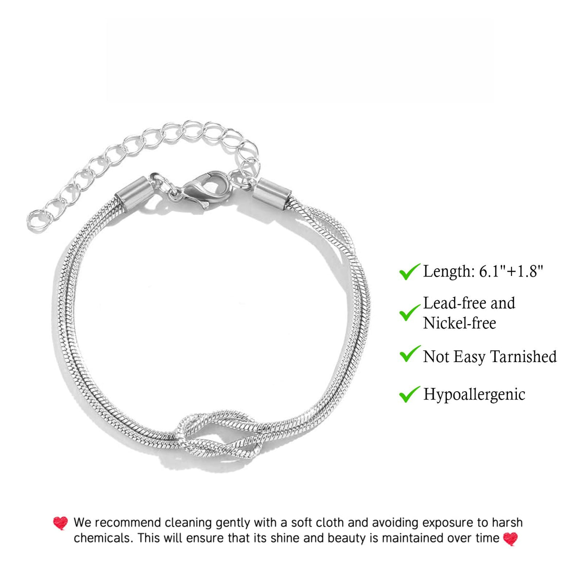 matching love knot bracelets for couples – product image 16