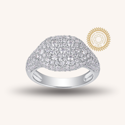 Pavé Moissanite Cluster Ring, 2mm, 1.5mm & 1.2mm Moissanite Stones,