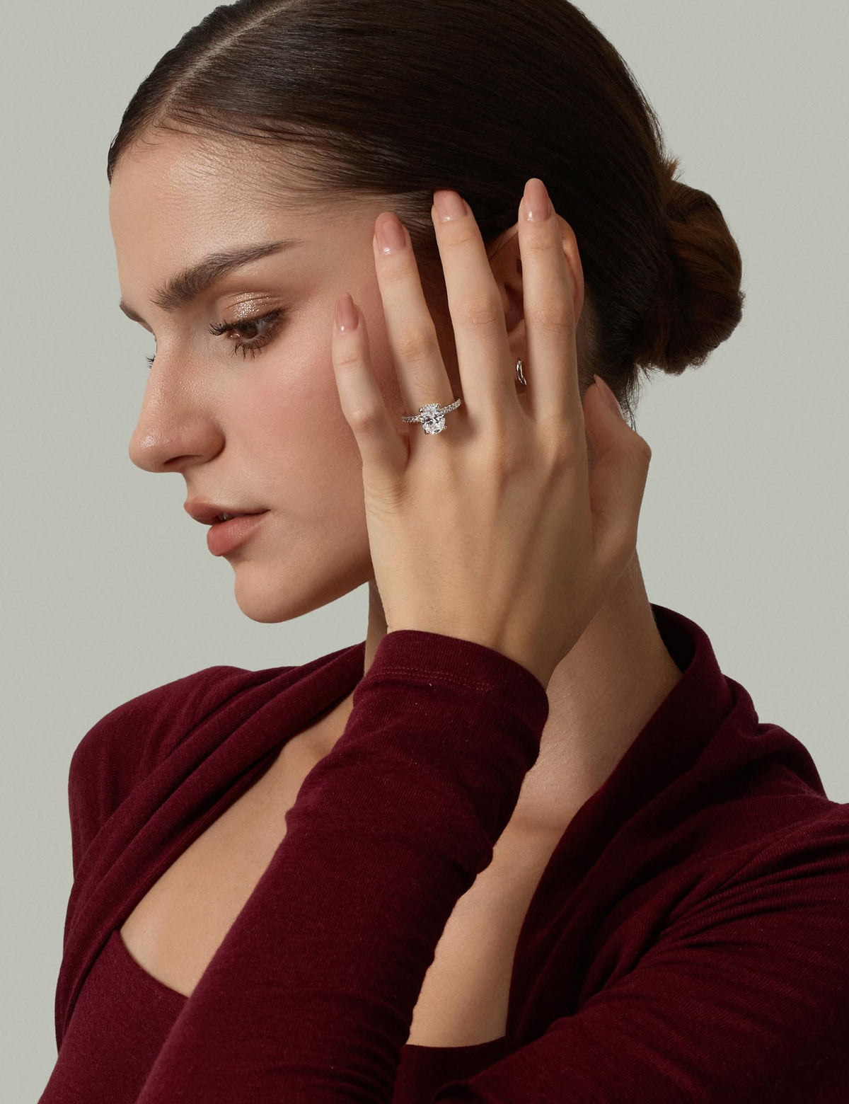 Oval Cut Brass Engagement Ring – product view 12