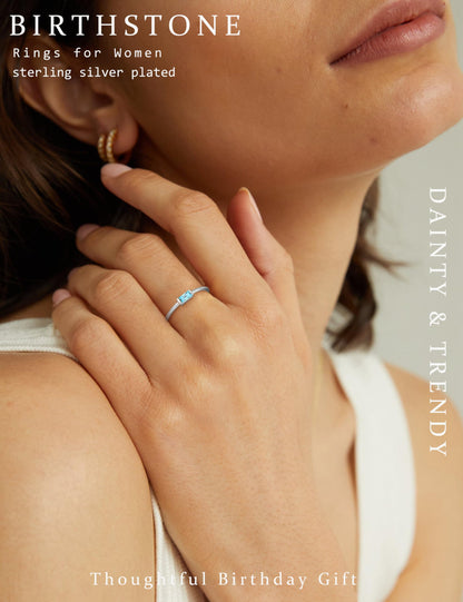silver ring with month-inspired color – product image 23