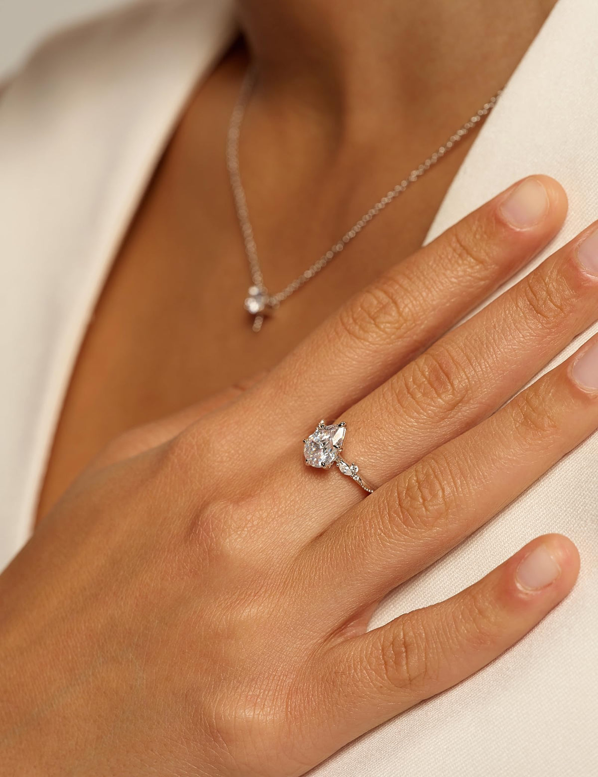 Pear Cut Travel Engagement Ring – product view 12