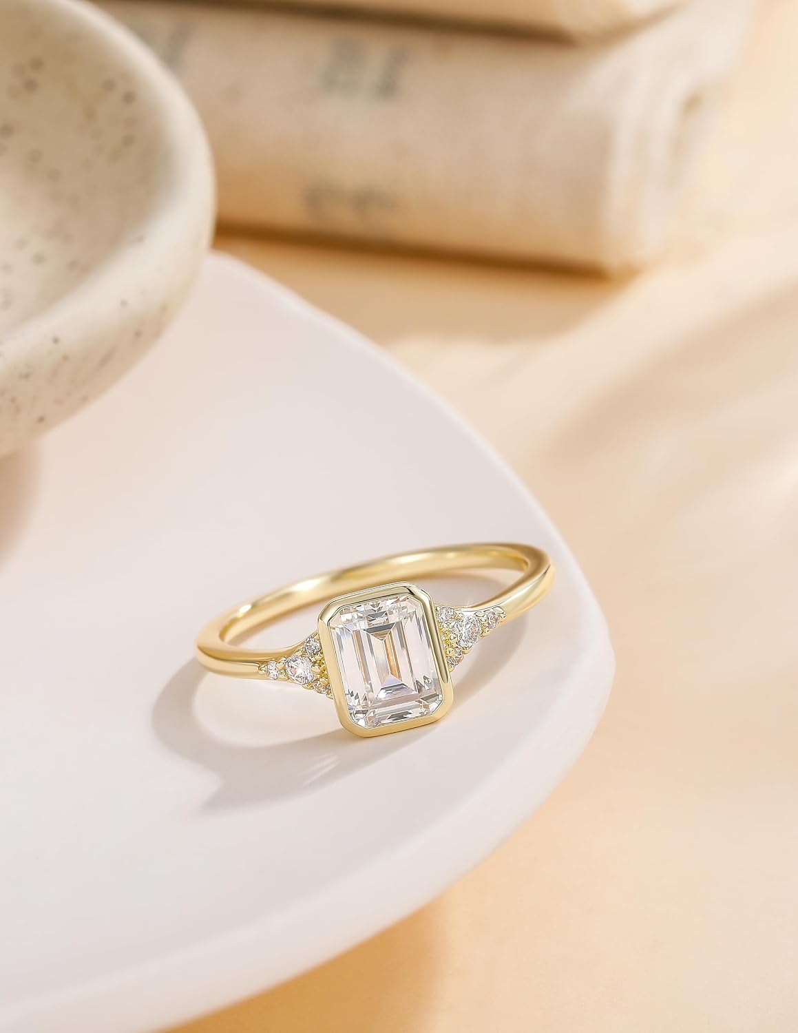 Emerald Cut Travel Engagement Ring – product view 2