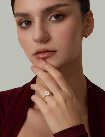 Oval Cut Engagement Ring – Gold or Silver Tone – product view 3