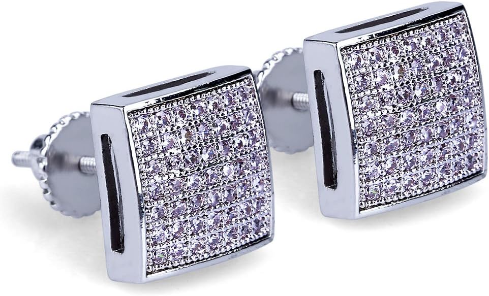 square cubic zirconia earrings close-up – product image 13