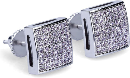 square cubic zirconia earrings close-up – product image 13
