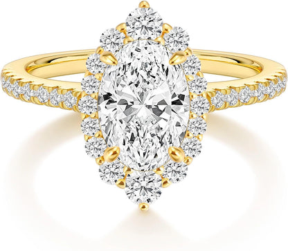 3 ct Oval Cut CZ Halo Engagement Ring