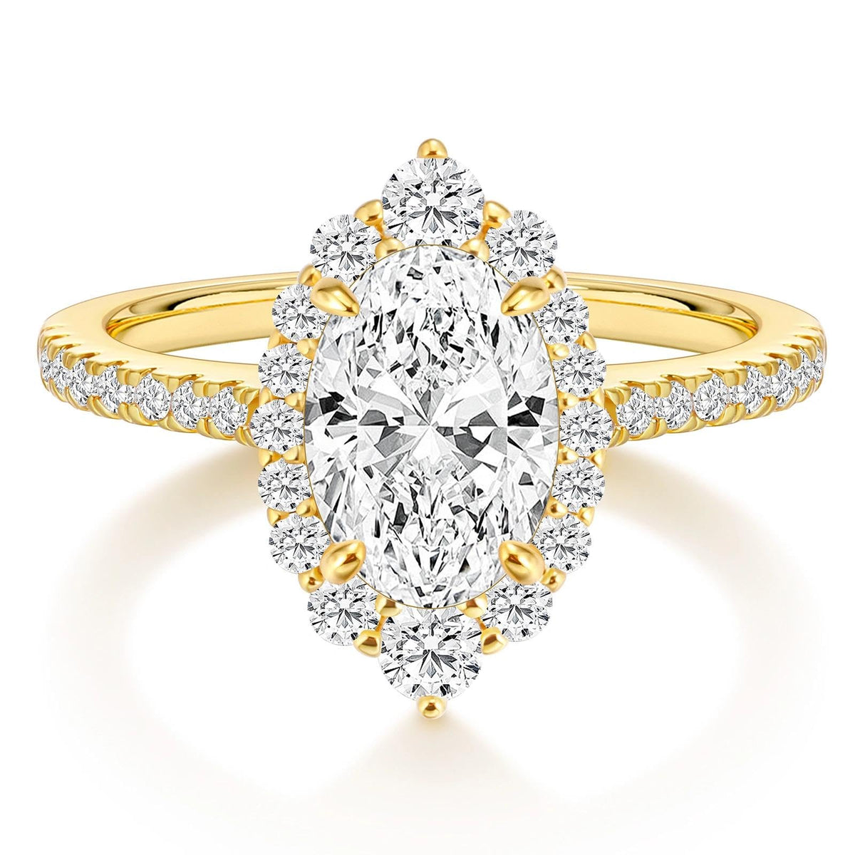 3 ct Oval Cut CZ Halo Engagement Ring – product view 13