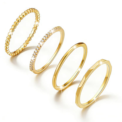 gold and silver stackable statement ring set – product image 11