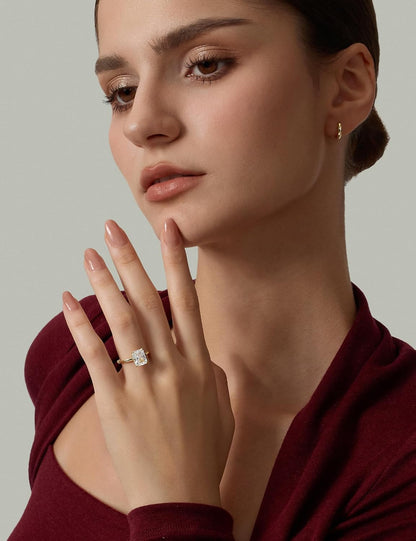 Radiant Cut Brass Engagement Ring – product view 3