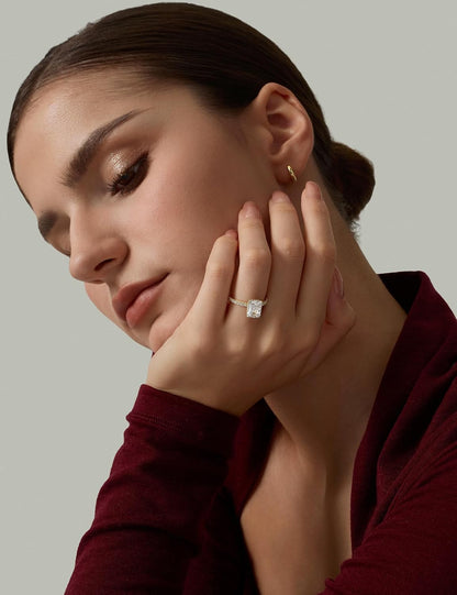 Radiant Cut Engagement Ring – Gold or Silver Tone – product view 5