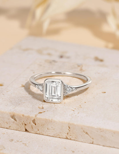 Emerald Cut Travel Engagement Ring – product view 9