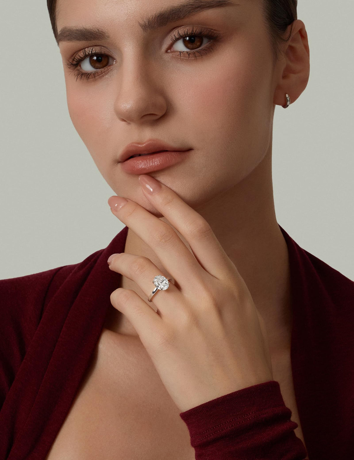 Oval Cut Engagement Ring – Gold or Silver Tone – product view 13
