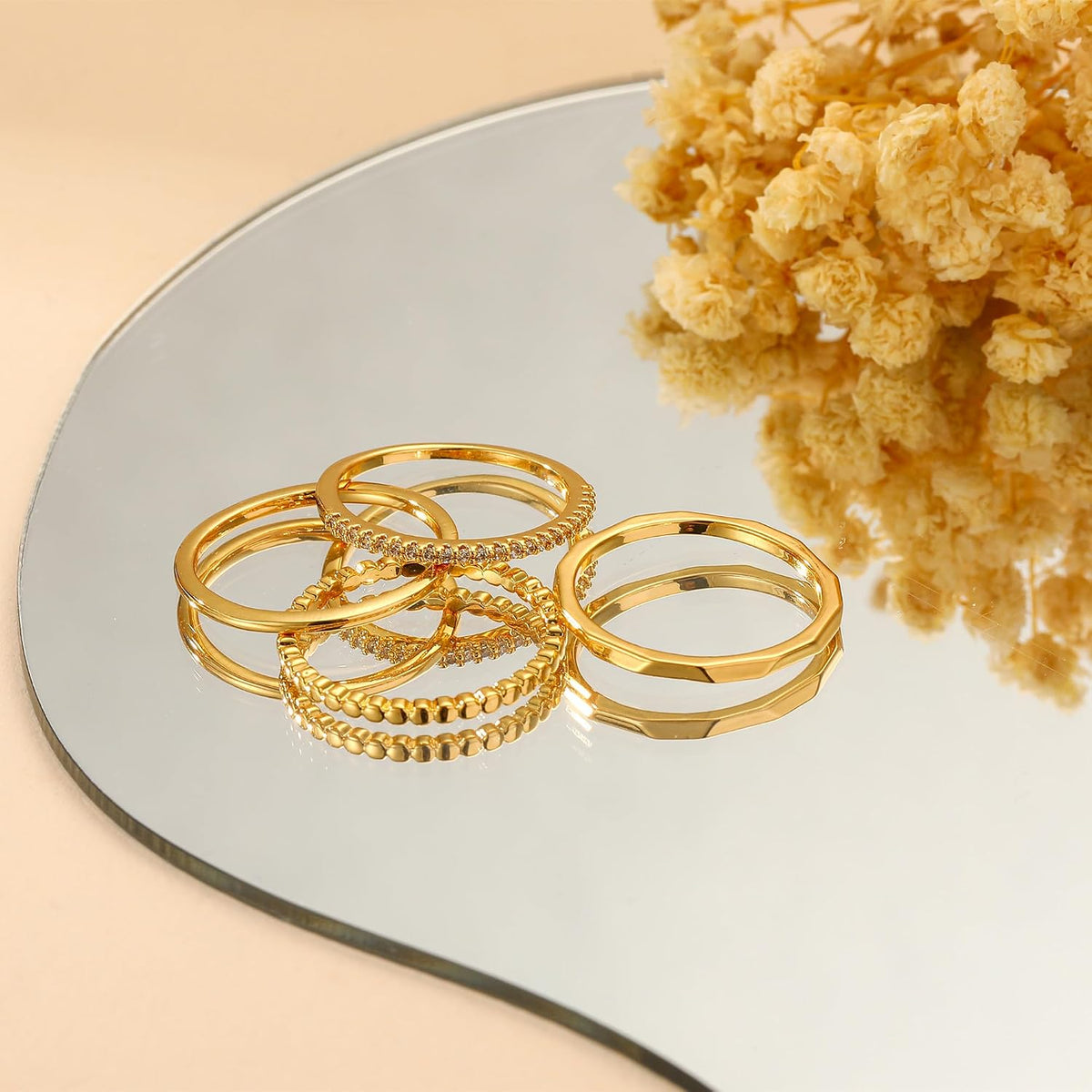 Salresorah stackable band ring set