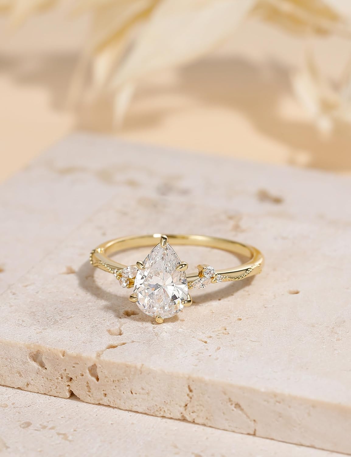 Pear Cut Travel Engagement Ring – product view 2