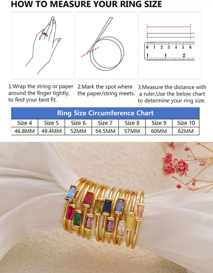 Minimalist gold birthstone ring close-up