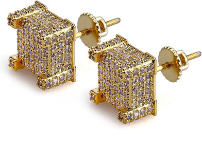 square cubic zirconia earrings close-up – product image 8