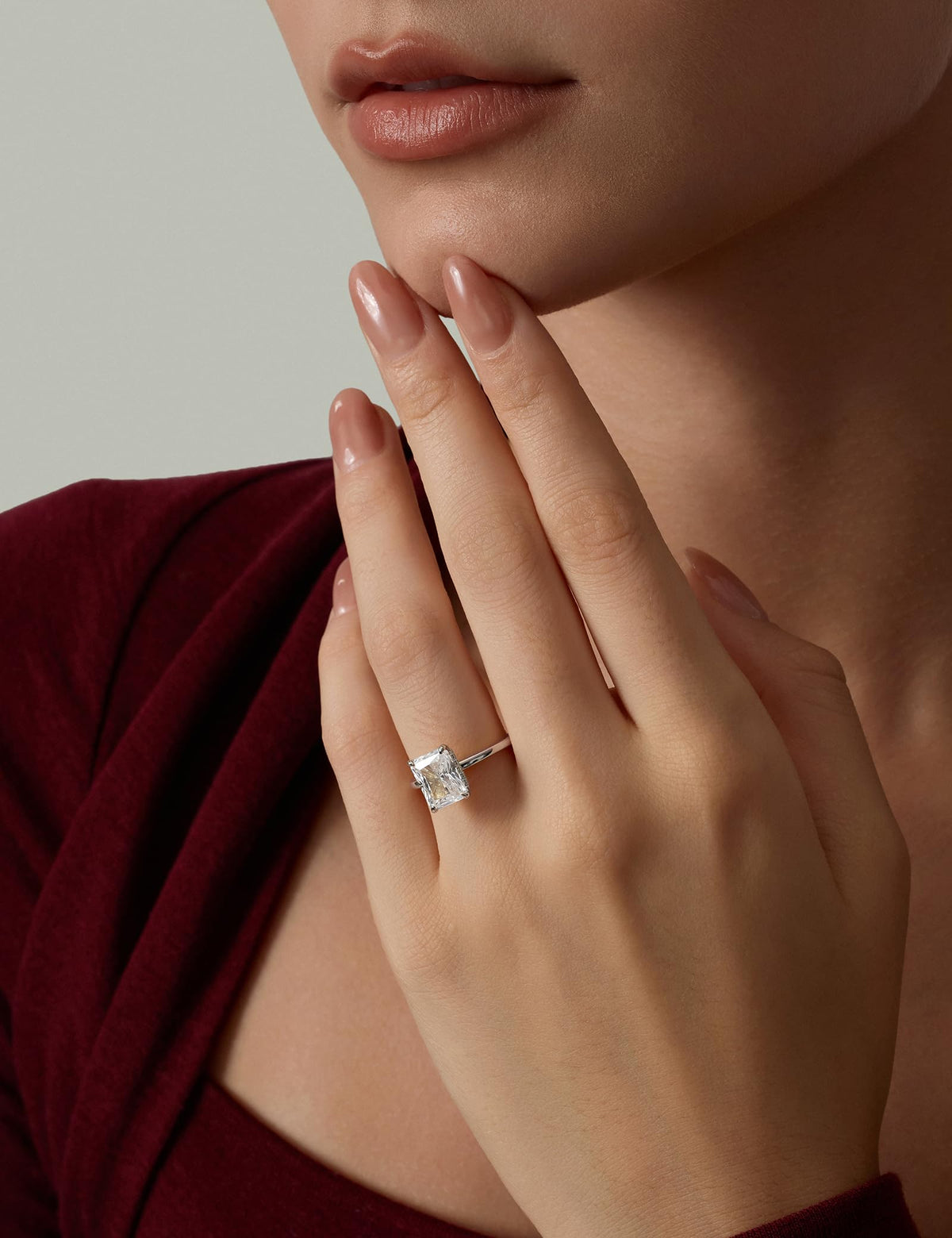 Radiant Cut Brass Engagement Ring – product view 9