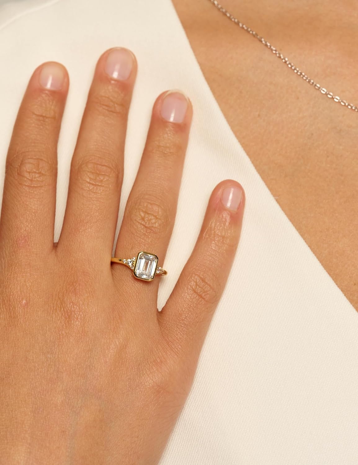 Emerald Cut Travel Engagement Ring – product view 6