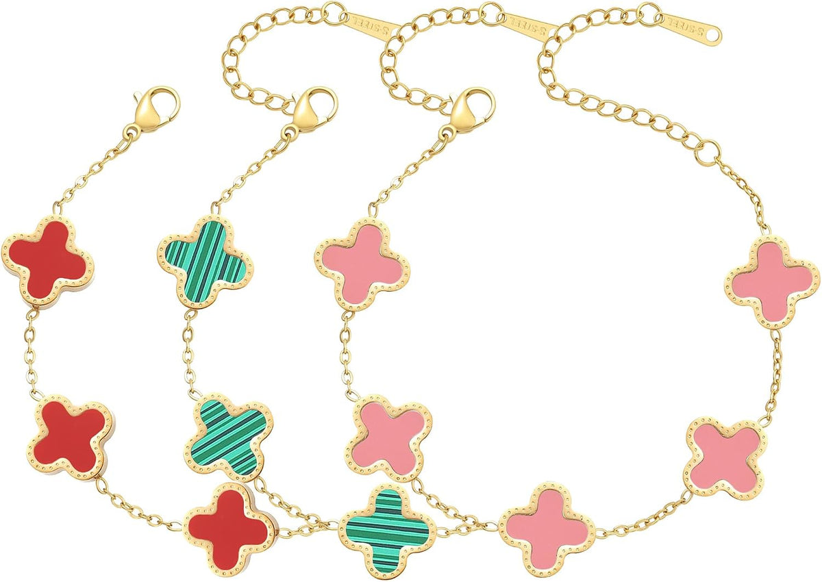 three-piece lucky flower bracelet set – image 8