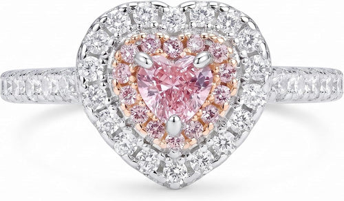 Heart Halo Cubic Zirconia Engagement Ring for Women, 925 Sterling Silver Platinum Plated Promise Ring, Ice Flower Statement Ring