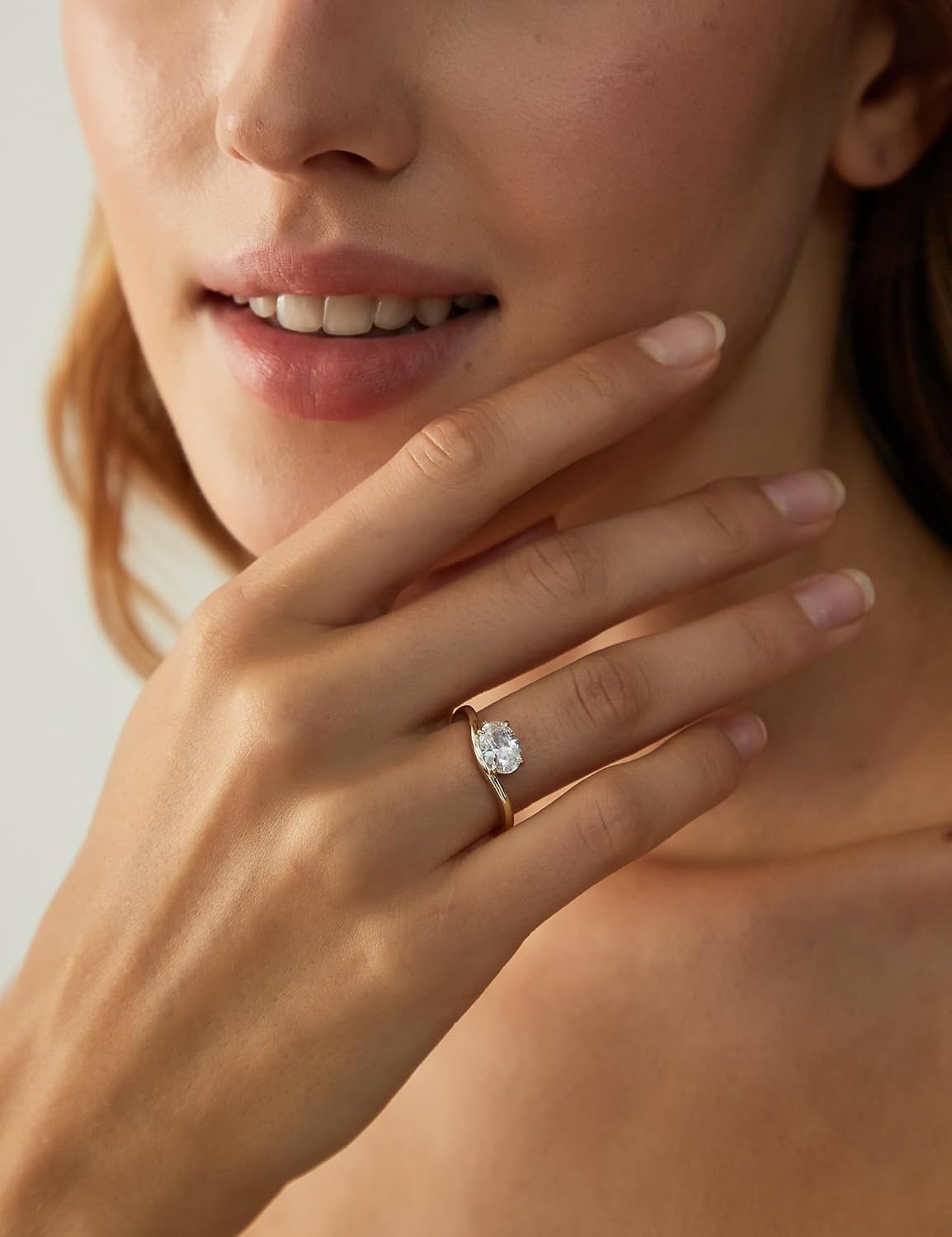 1.5 ct Oval Cut Curved Wedding Ring Set – product view 6