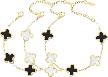 four-leaf clover bracelet stack – image 9