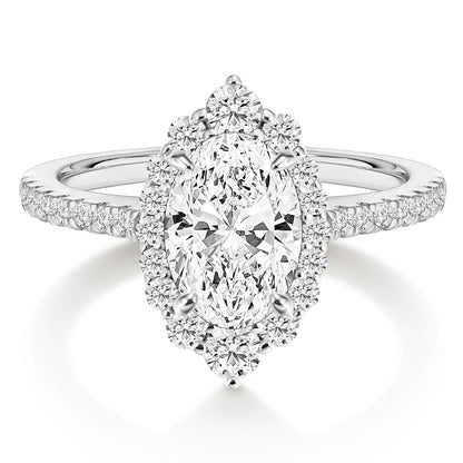 3 ct Oval Cut CZ Halo Engagement Ring – product view 7