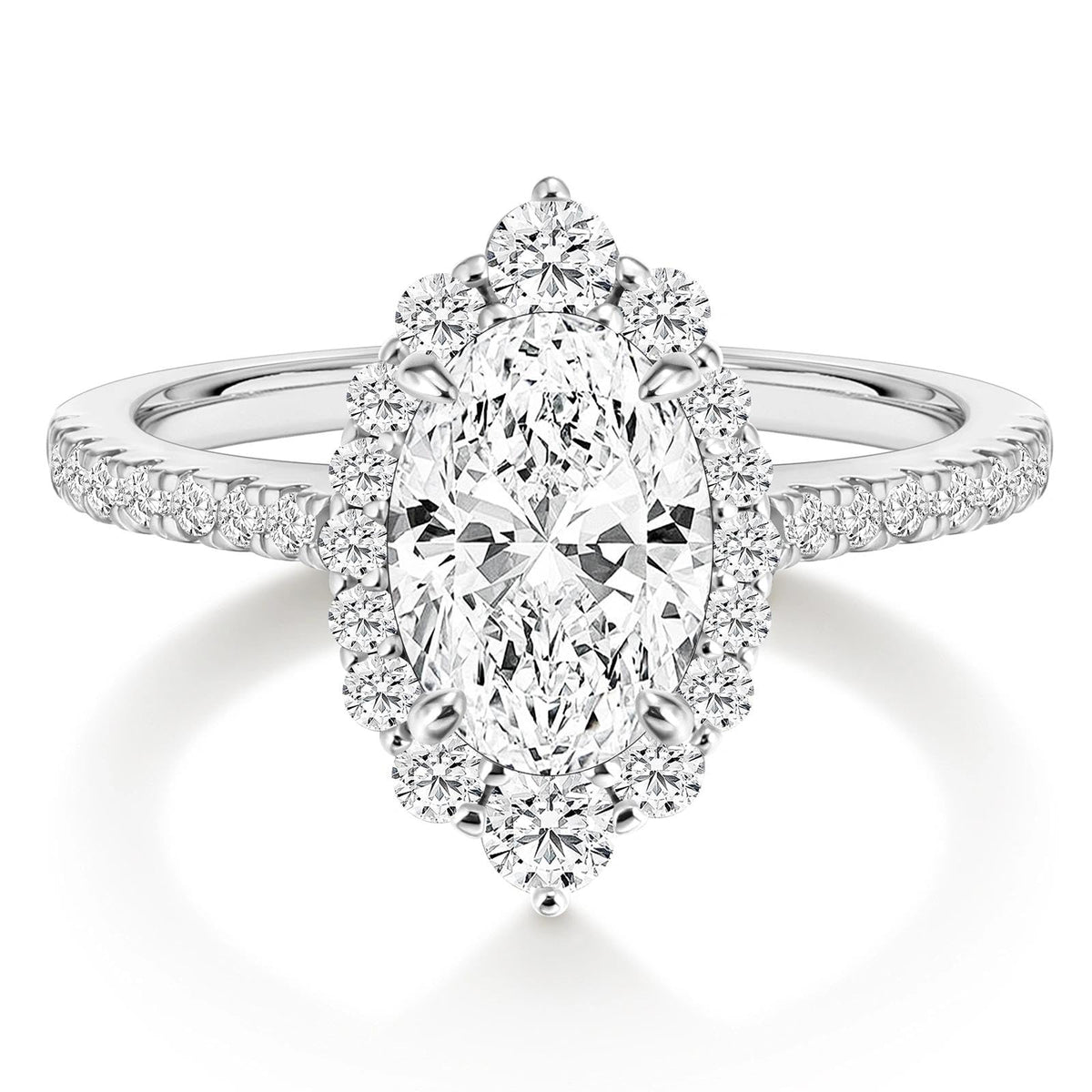 3 ct Oval Cut CZ Halo Engagement Ring – product view 14