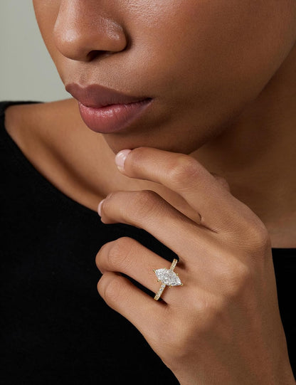 Marquise Cut Travel Engagement Ring – product view 3