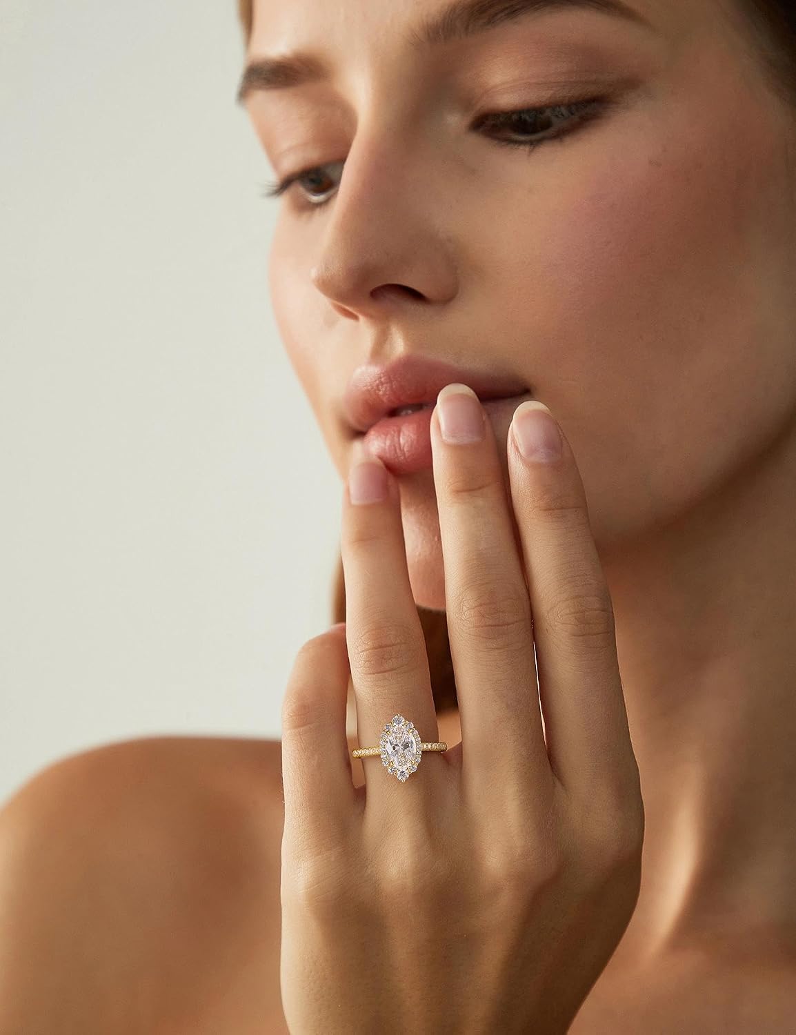 3 ct Oval Cut CZ Halo Engagement Ring – product view 6