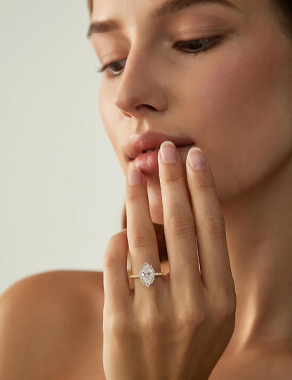 3 ct Oval Cut CZ Halo Engagement Ring – product view 6