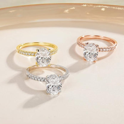 3CT Oval Cut Cubic Zirconia Engagement Ring