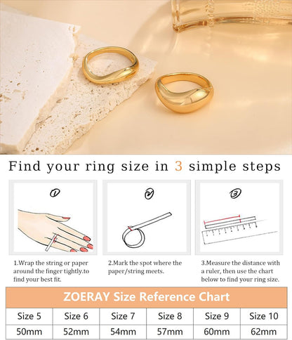 non-tarnish gold ring set close-up