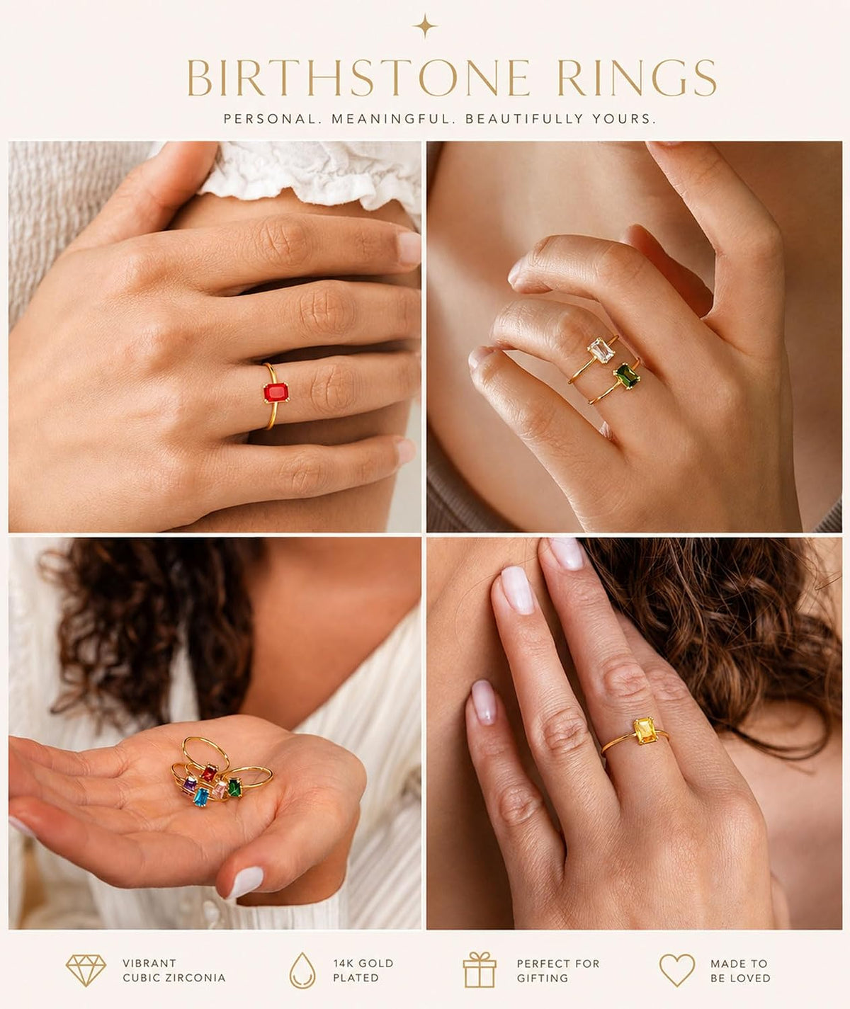 Salresorah green stackable ring