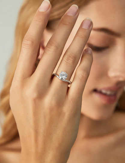1.5 ct Round Cut Curved Wedding Ring Set – product view 15