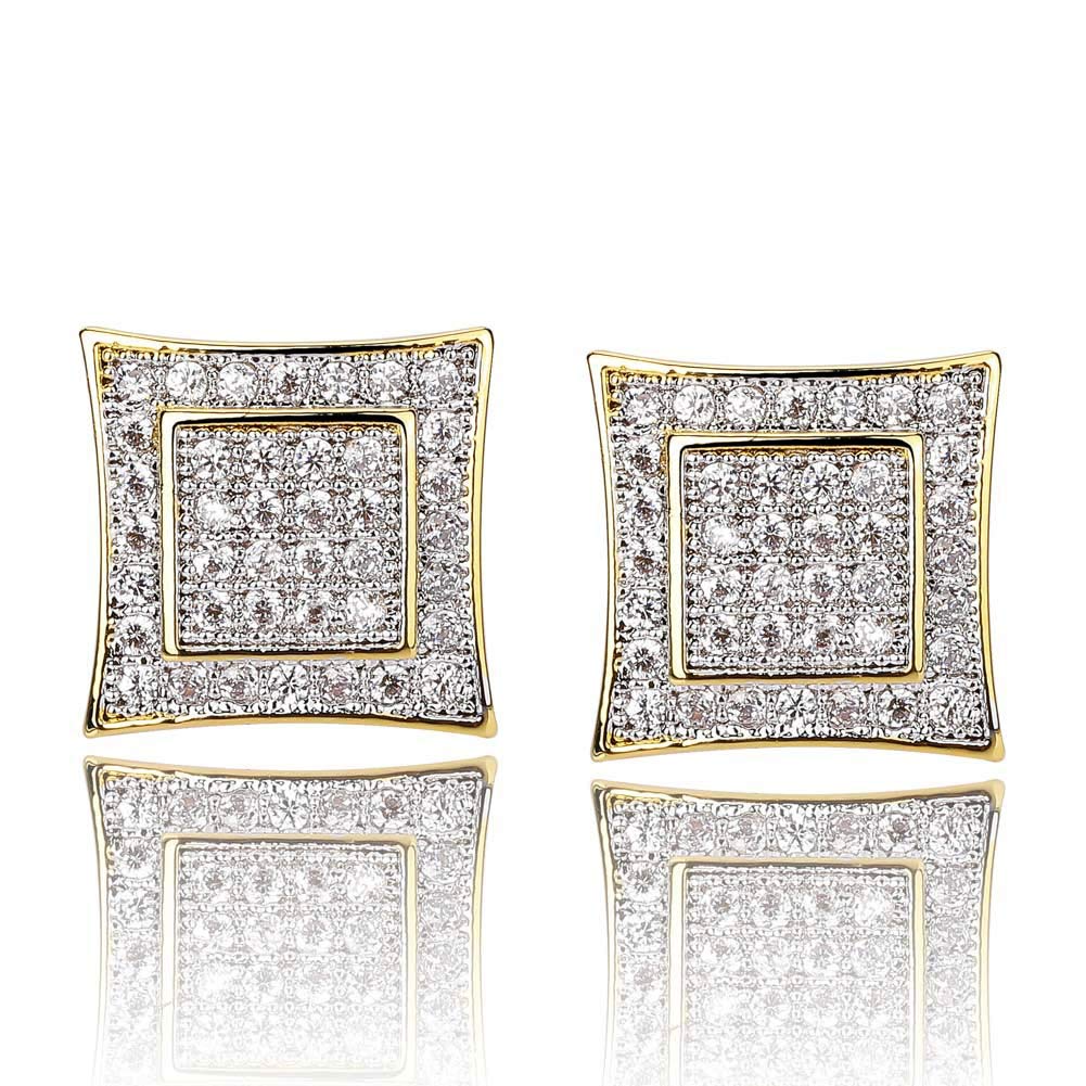S925 square screw-back CZ stud earrings – product image 36