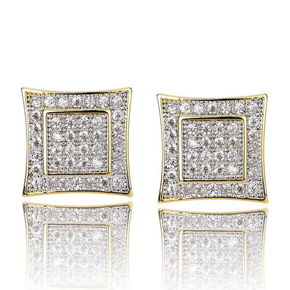 S925 square screw-back CZ stud earrings – product image 36