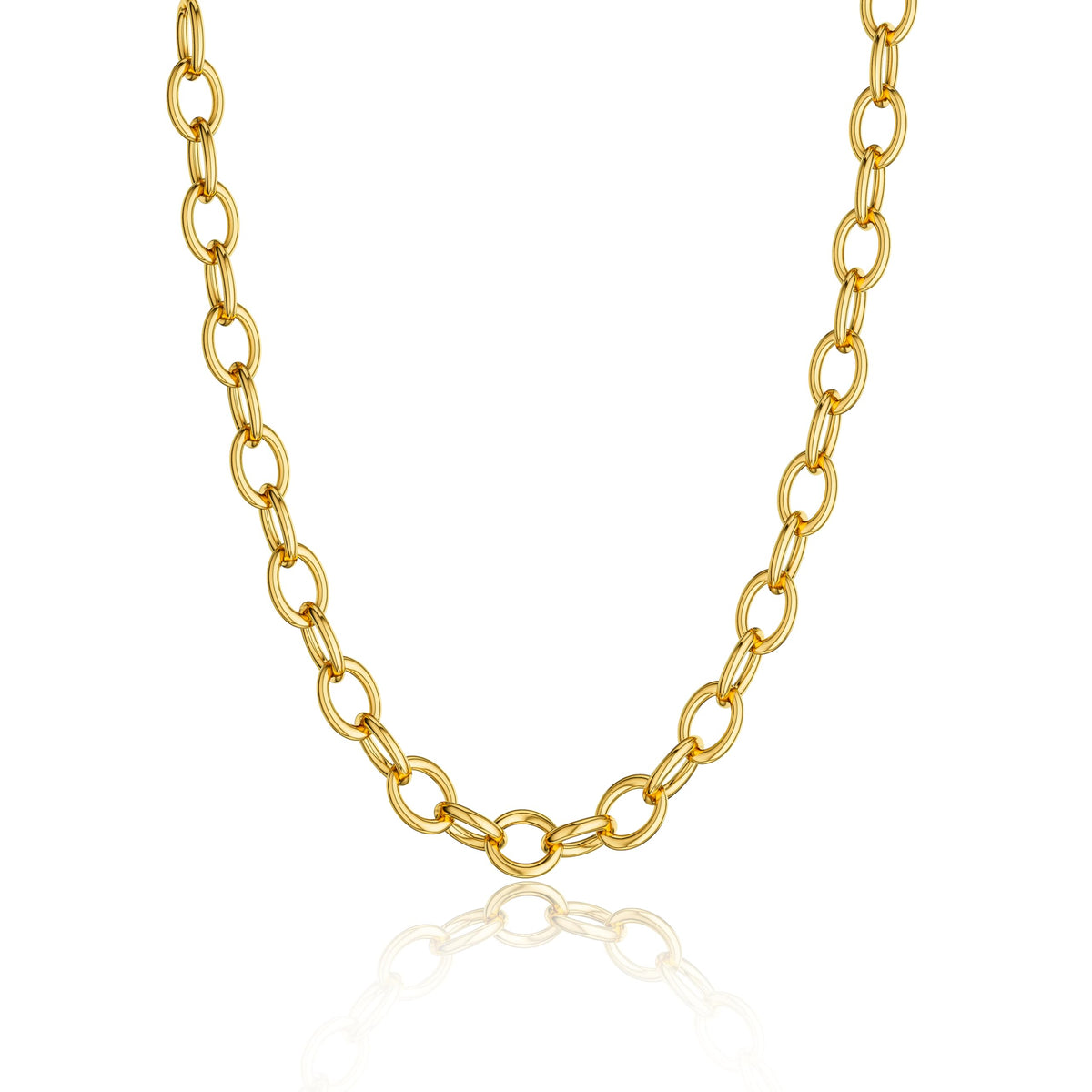 Gold Necklace for Women, 14K Gold Plated Chunky Chain Necklace