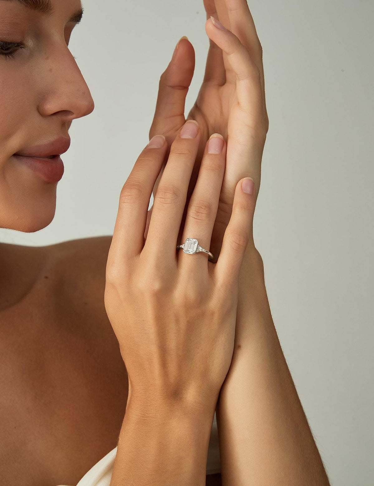Emerald Cut Travel Engagement Ring – product view 11