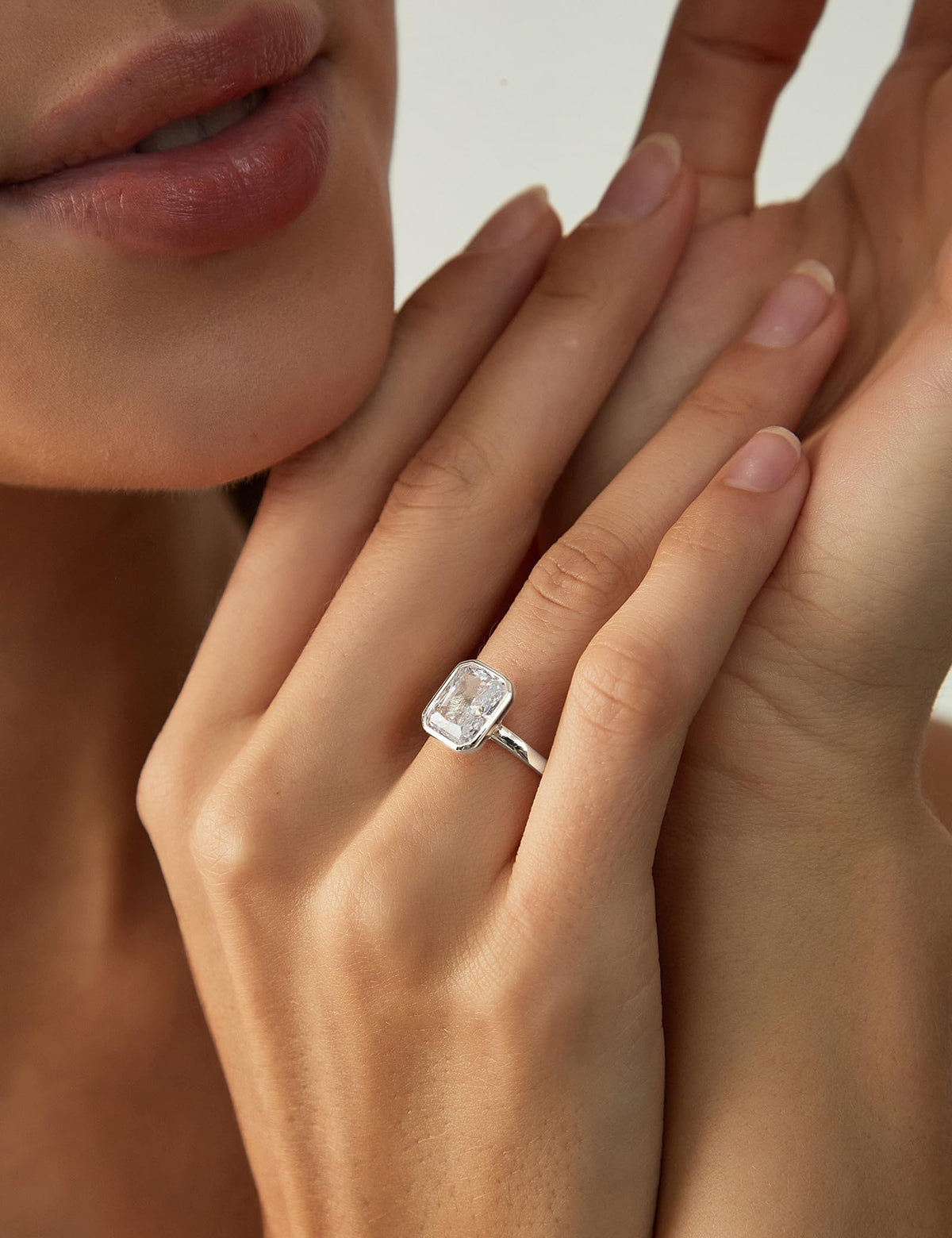 Radiant Cut Bezel Travel Engagement Ring – product view 11