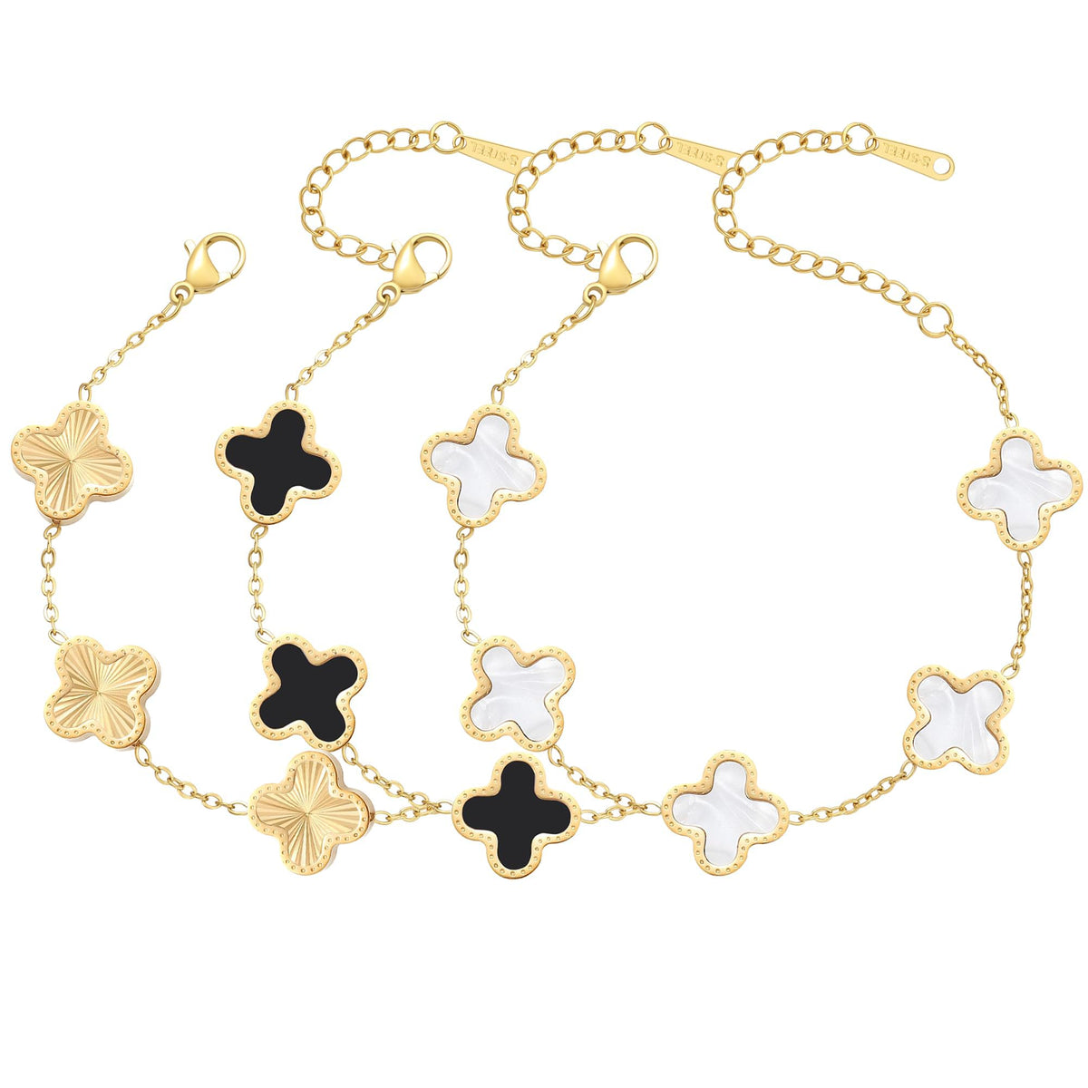 three-piece lucky flower bracelet set – image 20