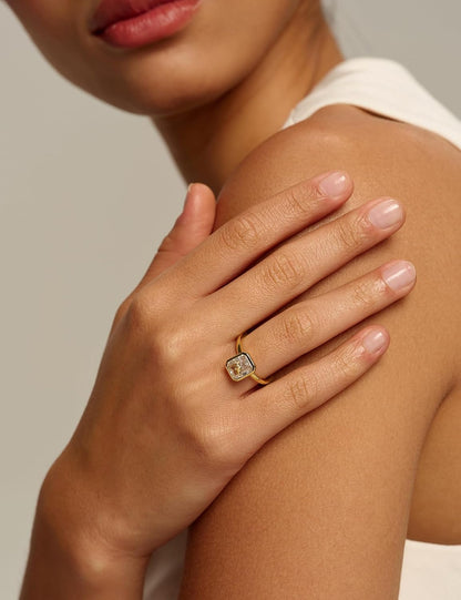 Radiant Cut Bezel Travel Engagement Ring – product view 4