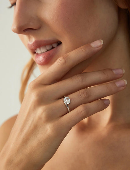 1.5 ct Pear Cut Curved Wedding Ring Set – product view 12