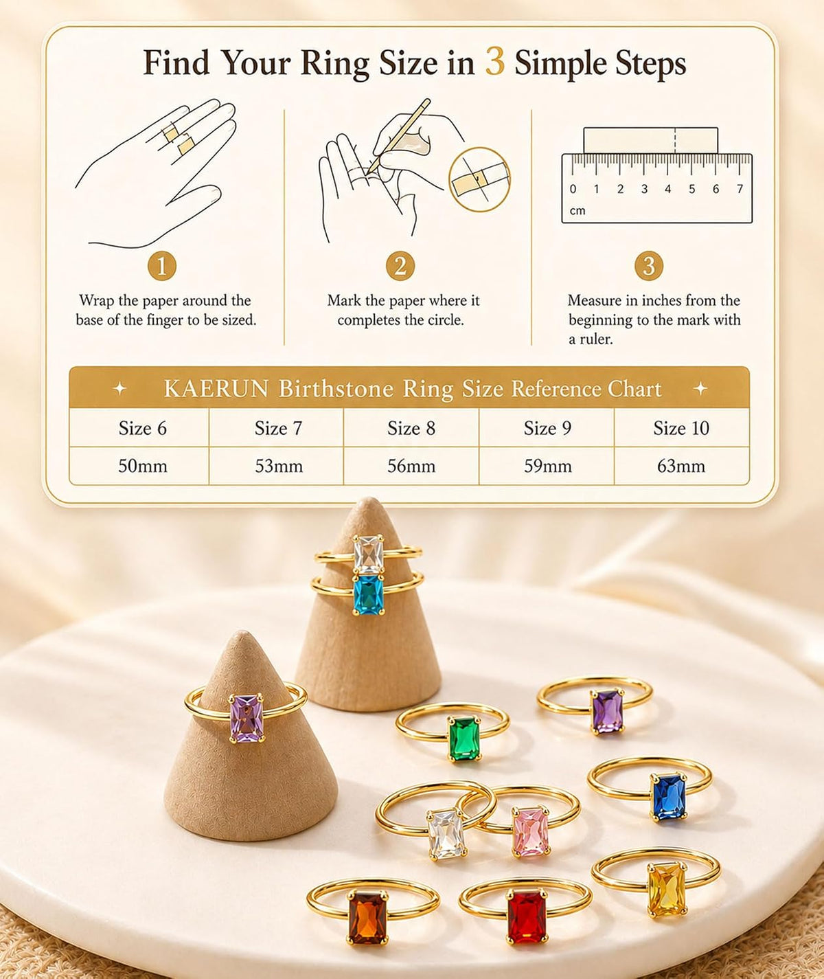 non-tarnish gold ring detail