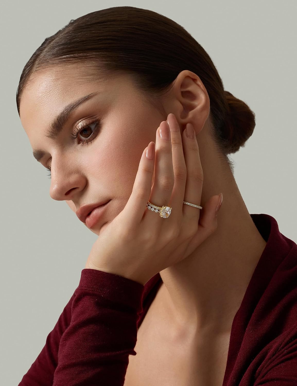 Oval Cut Brass Engagement Ring – product view 5