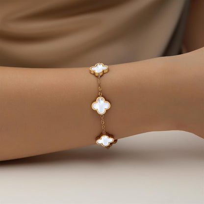 18K gold-plated double-sided clover bracelet – image 7